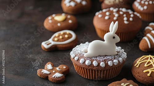 Traditional Easter Cakes with Decorative Icing