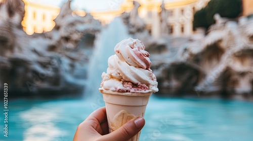 Delicious Gelato Indulgence by Famous Fountain photo