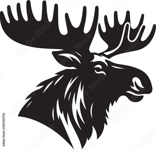 moose head silhouette vector photo