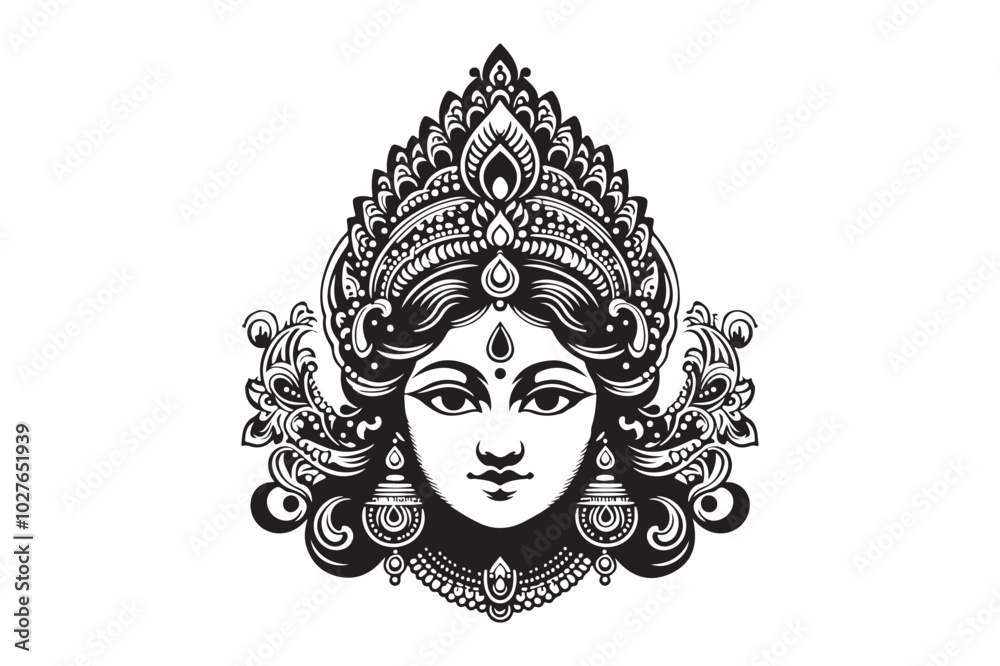 Maa Laxmi silhouette vector illustration, Maa Laxmi silhouette, Laxmi Vector Maa Laxmi silhouette vector illustration, Maa Laxmi silhouette, Laxmi Vector