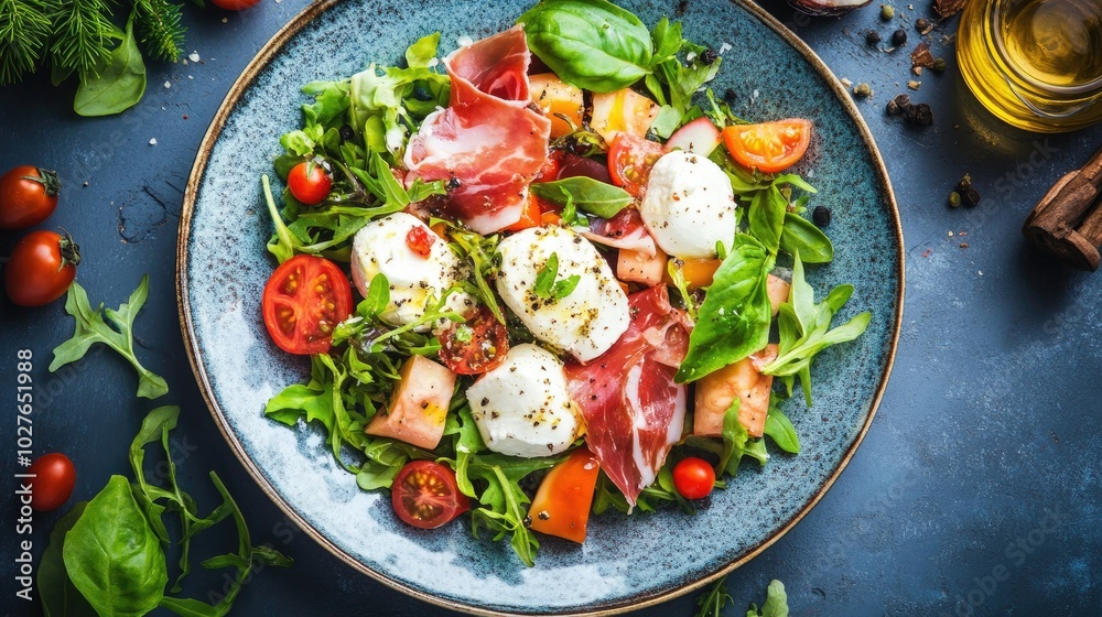 Festive Italian Antipasto Salad with Creamy Elements Festive Italian Antipasto Salad with Creamy Elements