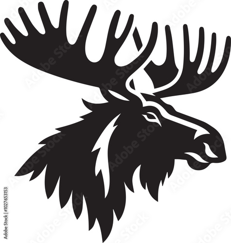 moose head silhouette vector
