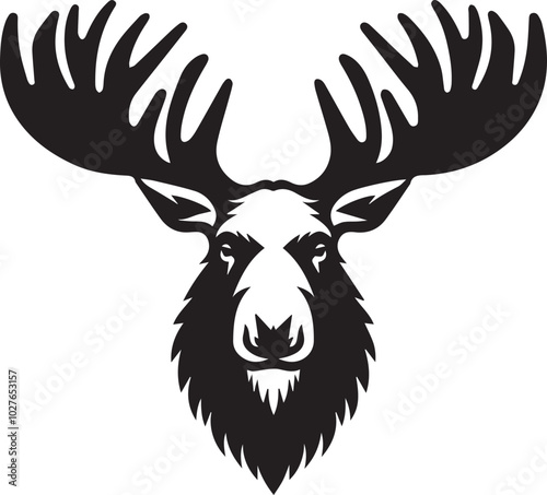 moose head silhouette vector photo