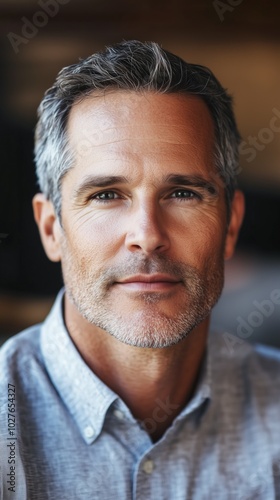 Caucasian man, around 45 years old, reflects thoughtfully in a natural setting