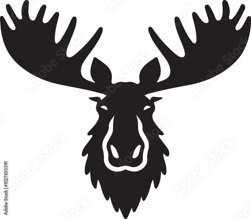 moose head silhouette vector