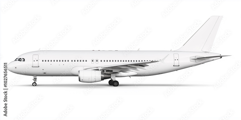 White passenger airplane is taking off from the runway White passenger airplane is taking off from the runway