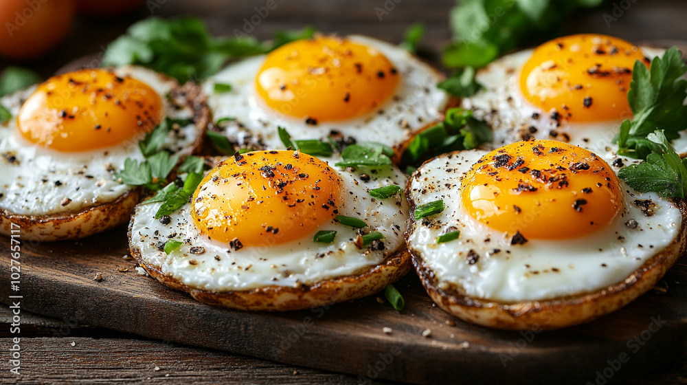 frying pan holds sunny-side-up eggs, their golden yolks radiating warmth and joy. This dish symbolizes comfort, nourishment, and the bright start to a perfect day frying pan holds sunny-side-up eggs, their golden yolks radiating warmth and joy. This dish symbolizes comfort, nourishment, and the bright start to a perfect day