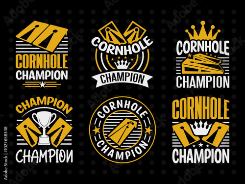 Cornhole Champion SVG Tshirt Bundle Cornhole Game Qoute Design,