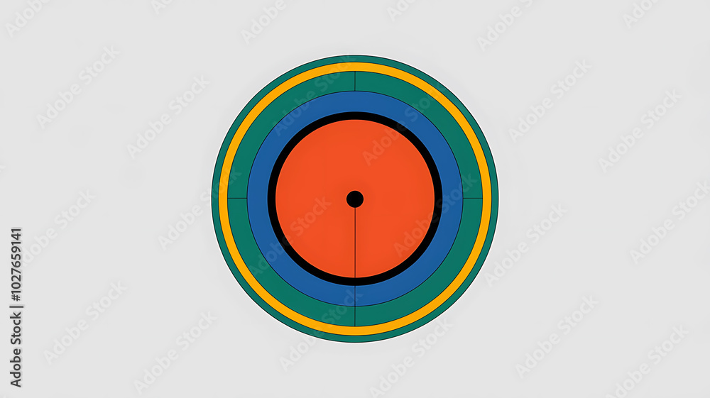 Abstract orange and blue concentric circles target graphic design for business presentations.
Abstract orange and blue concentric circles target graphic design for business presentations.