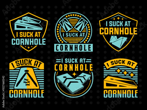 I Suck At Cornhole SVG Cornhole Game Tshirt Bundle Cornhole Quote Design