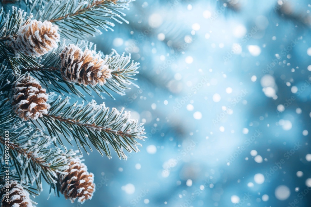 Snowy winter season background in nature Snowy winter season background in nature