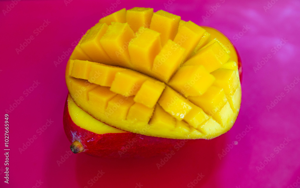 Brazilian mangoes of the Palmer species, ripe and isolated Brazilian mangoes of the Palmer species, ripe and isolated