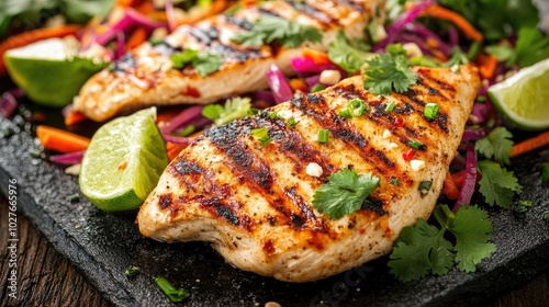 Grilled Chicken with Fresh Vegetables and Herbs