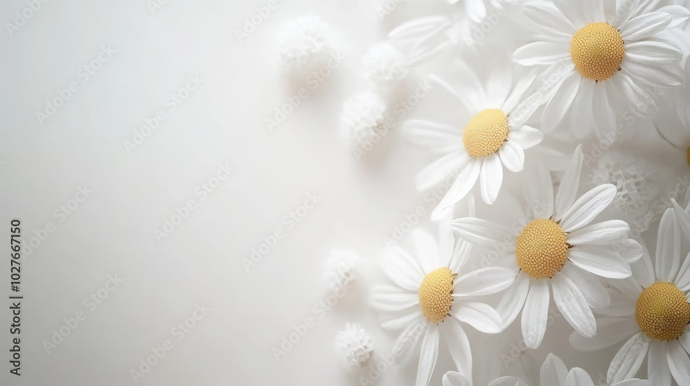 A small heap of dried chamomile flowers with their delicate, daisy-like appearance, laid out on a white background A small heap of dried chamomile flowers with their delicate, daisy-like appearance, laid out on a white background