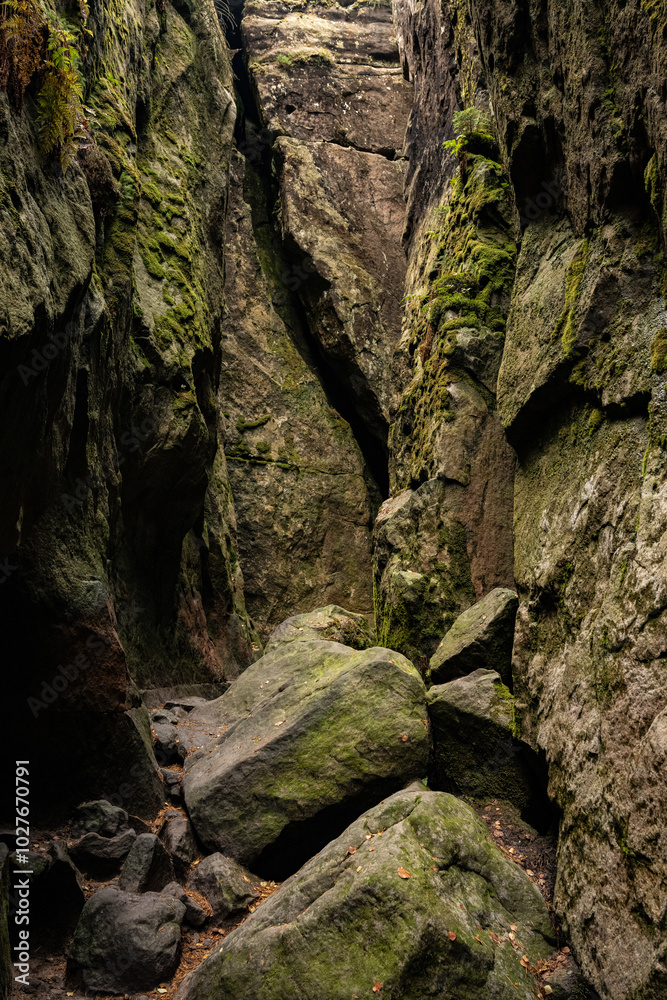 stone wall in the rock stone wall in the rock