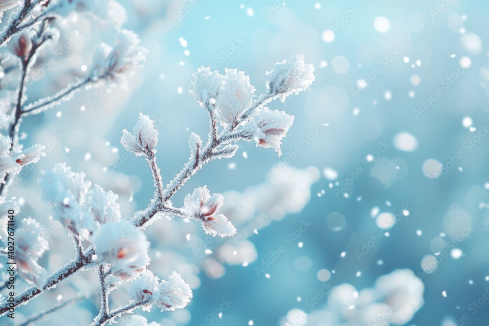 Snowy winter season background