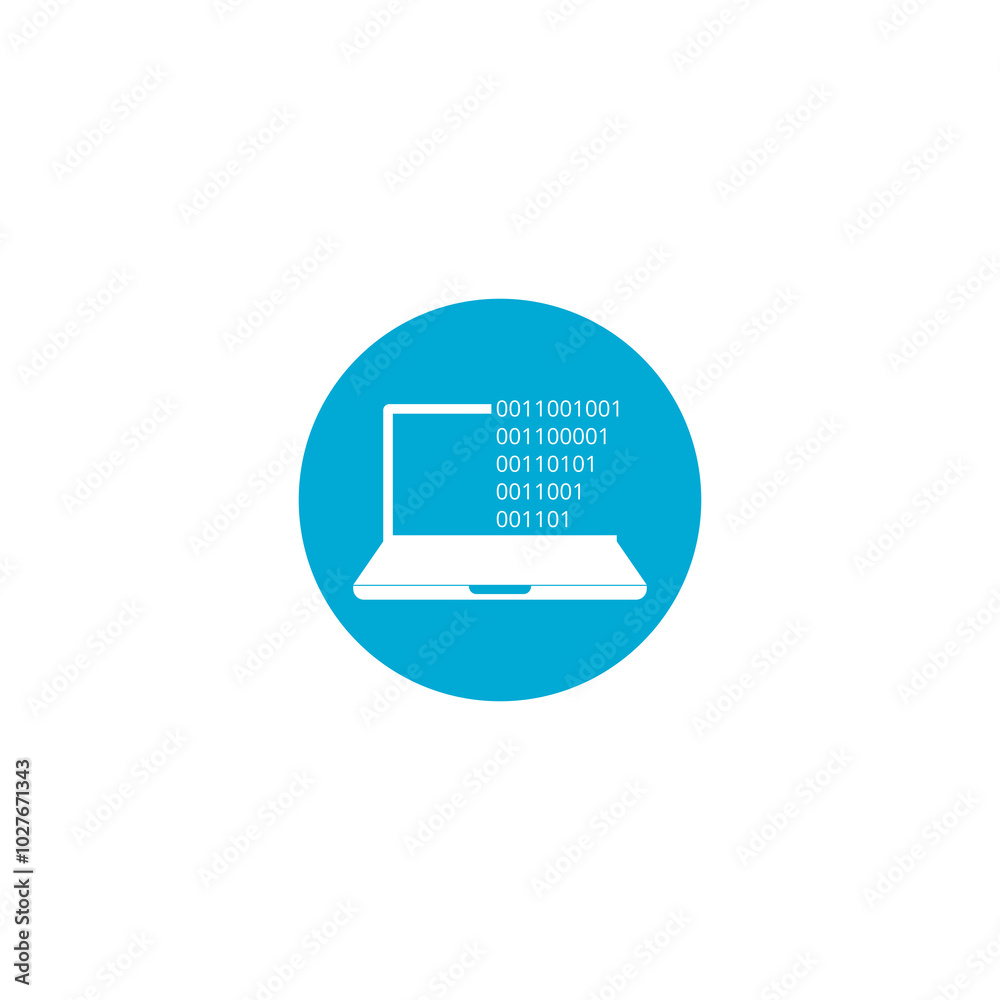 User programming coding binary code icon isolated on transparent background