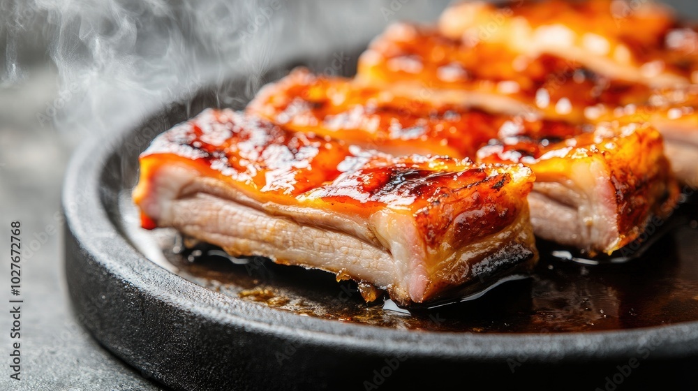 Glazed Pork Belly on Sizzling Plate Glazed Pork Belly on Sizzling Plate