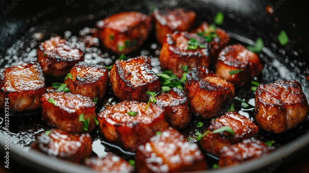 Perfectly Seared Pork Chops in a Frying Pan Perfectly Seared Pork Chops in a Frying Pan