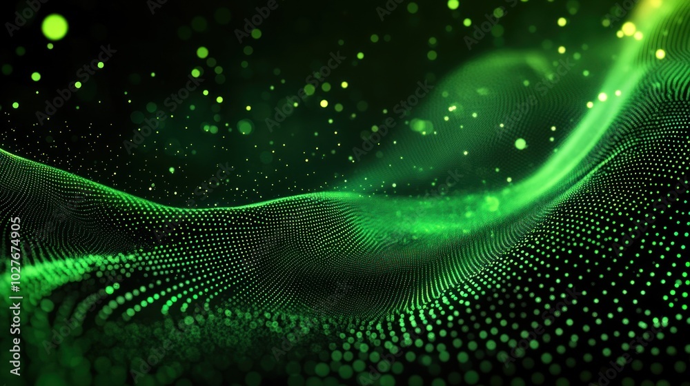 Flowing Waves of Bright Green Light Flowing Waves of Bright Green Light