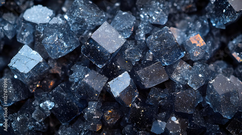 Closeup of Blue Crystal Mineral - Macro Photography