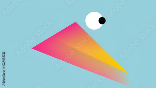 Abstract geometric shapes in pink yellow and blue for modern design projects. 
