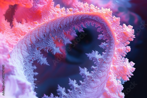 A beautiful mandelbrot fractal artwork in three dimensions.