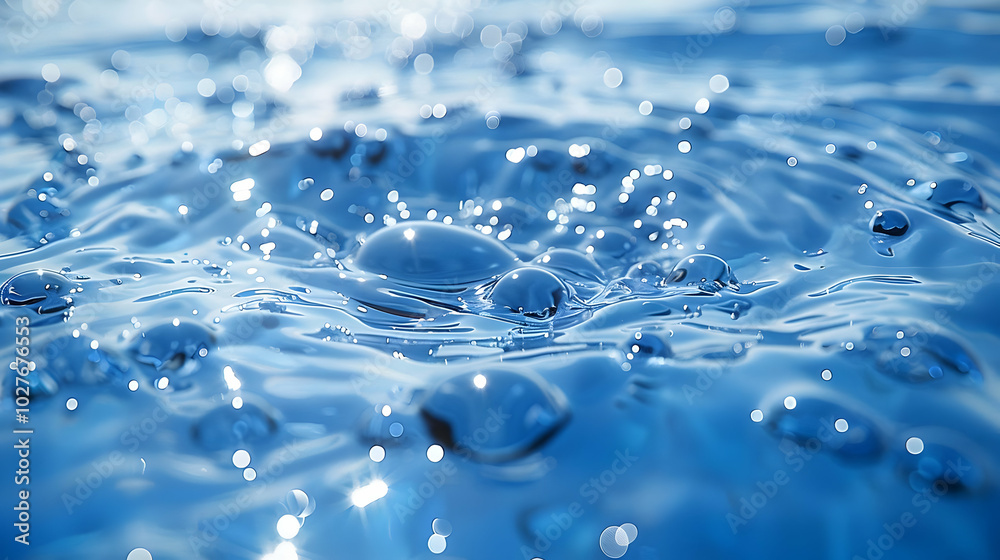 Water Droplets on Blue Surface - Abstract Background Water Droplets on Blue Surface - Abstract Background