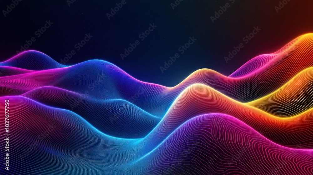 Fototapeta premium Colorful Dynamic Waves Under Soft Light