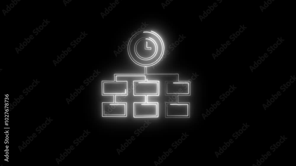Classification graph neon sign. Vector illustration Seo concept.