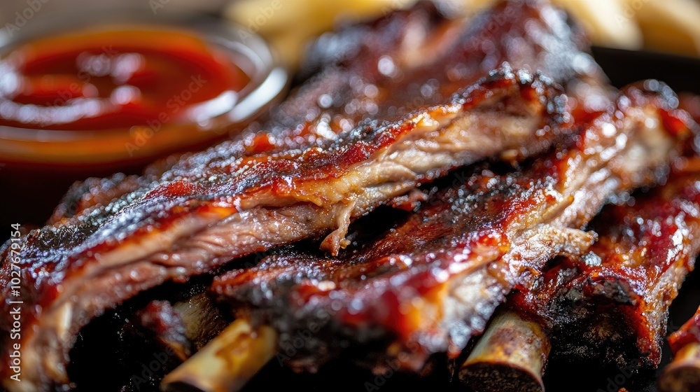 Succulent Barbecue Ribs with Flavorful Sauce Succulent Barbecue Ribs with Flavorful Sauce