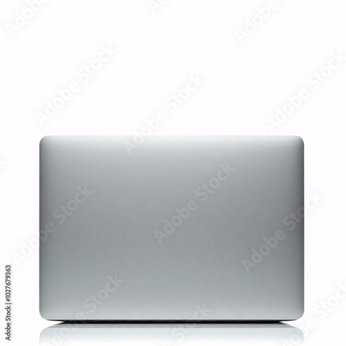 silver laptop computer isolated on white background