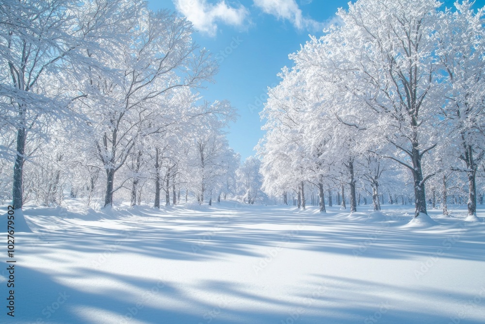 Snowy winter season background