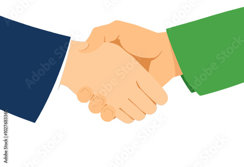 Handshake Illustration, Business Agreement Concept