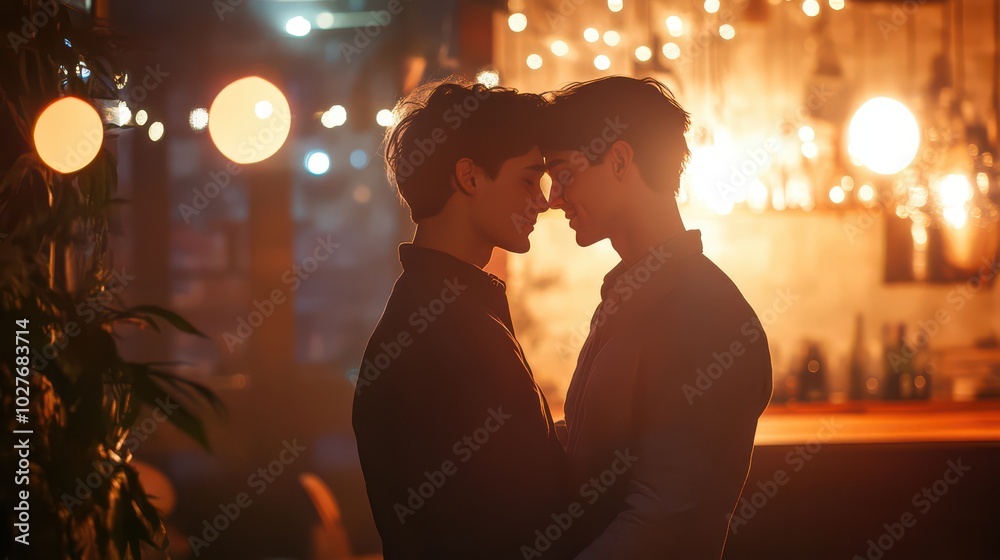 Romantic Moment Between Two People in Soft Lighting