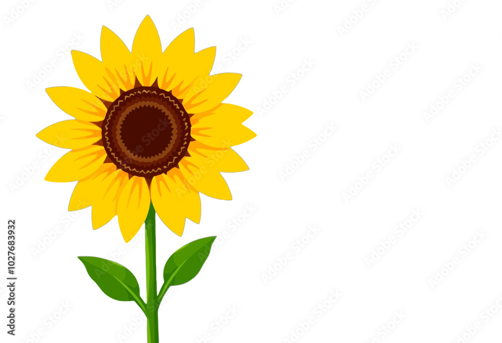 Obraz premium Single Sunflower Isolated on Transparent Background