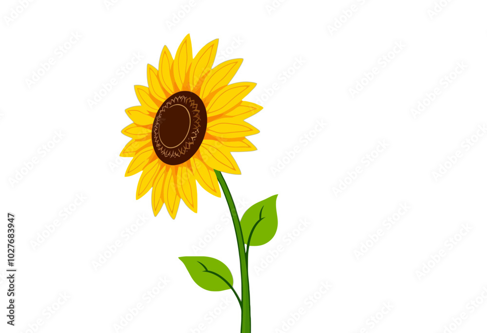 Obraz premium Simple Sunflower Vector Graphic Illustration