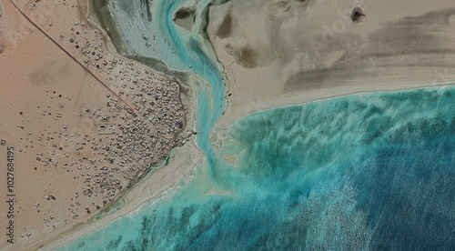 Obraz na płótnie The sandy coast of Qatar in the Persian Gulf w salonie