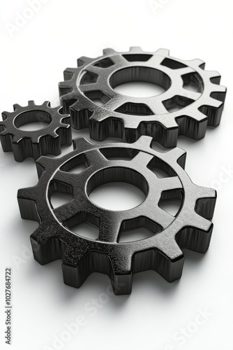 Detailed arrangement of metallic gears showcasing precise engineering and des...