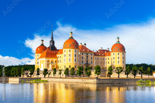 Obraz na płótnie Beautiful view of Moritzburg Castle in Saxony, Germany w salonie