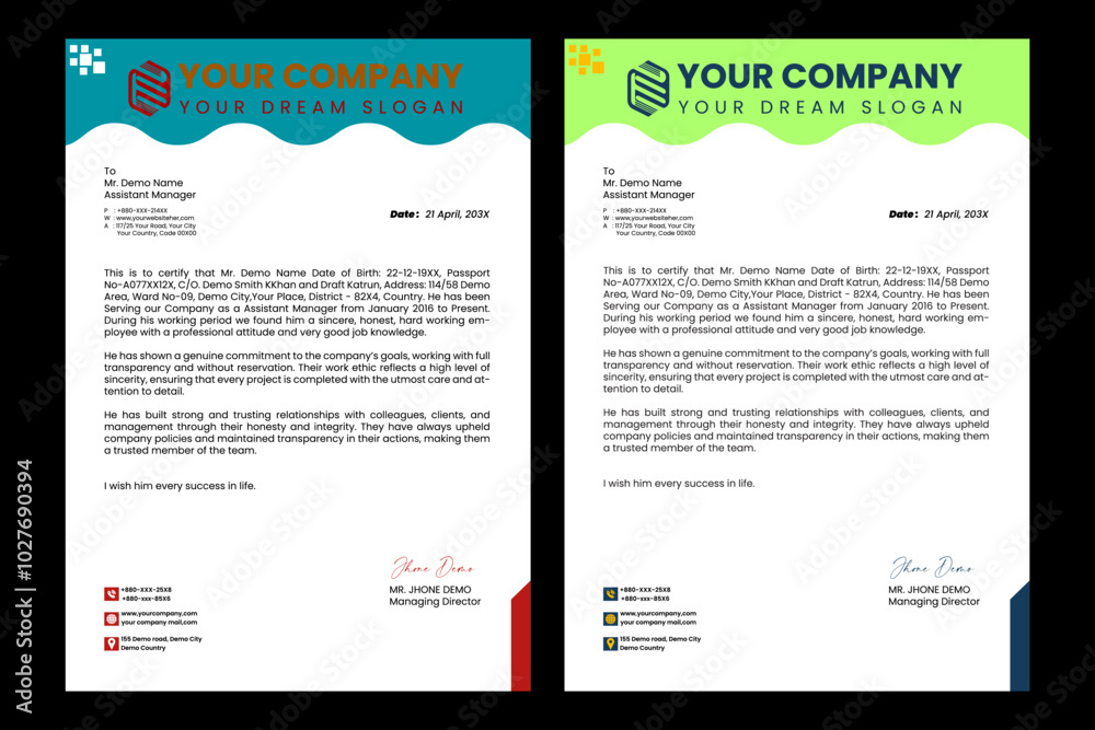 Obraz premium Elegant Letterhead Template just Professional Stationery for Business Presentations