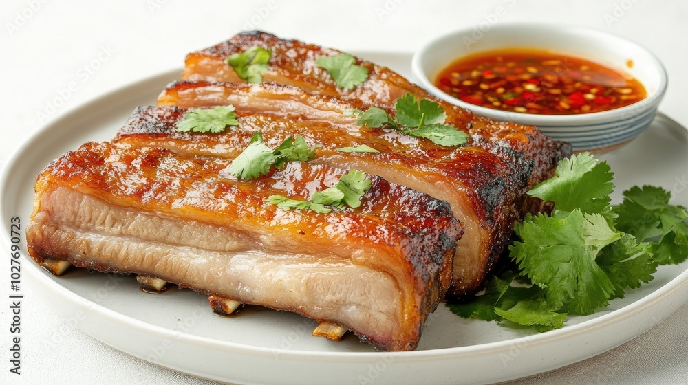 Succulent Roast Pork with Spicy Dipping Sauce Succulent Roast Pork with Spicy Dipping Sauce