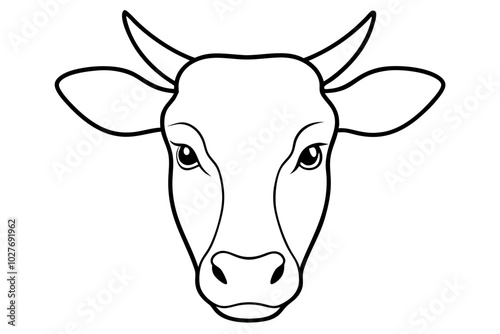 cow head silhouette vector illustration