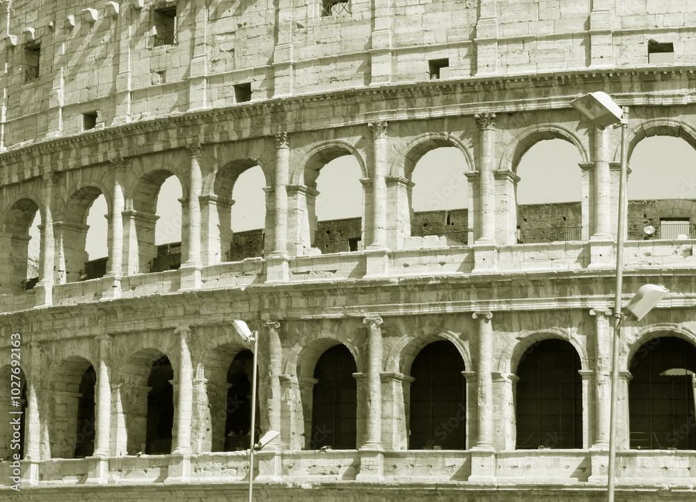 Obraz premium Colosseum in Rome - Flavian Amphitheatre closeup, Italy, Europe.