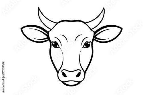 cow head silhouette vector illustration