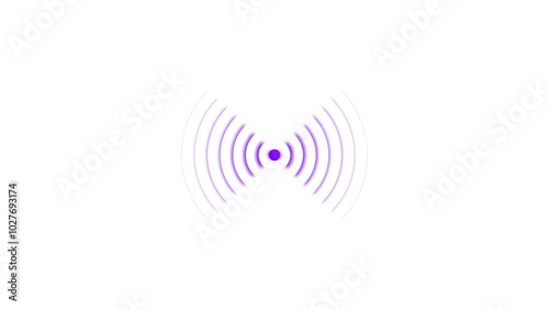 radio waves royal blue color 4k illustration. network tower produced radio wave concept on white background 4k illustration.