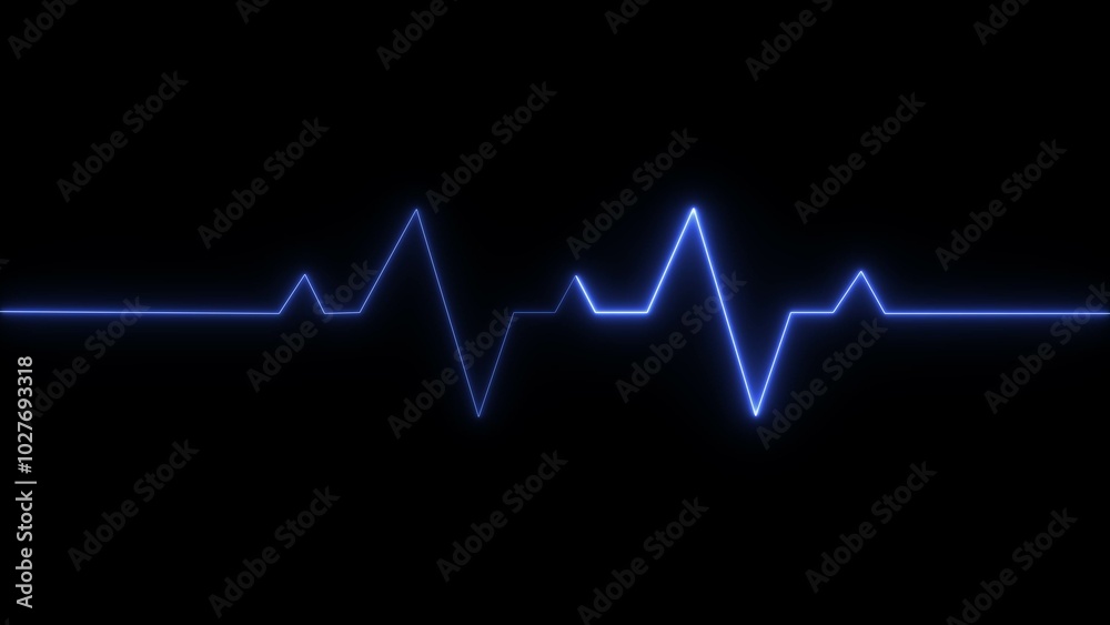heartbeat icon royal blue color 4k illustration. Neon beautiful love heartbeat 4k illustration black background. heartbeat icon royal blue color 4k illustration. Neon beautiful love heartbeat 4k illustration black background.