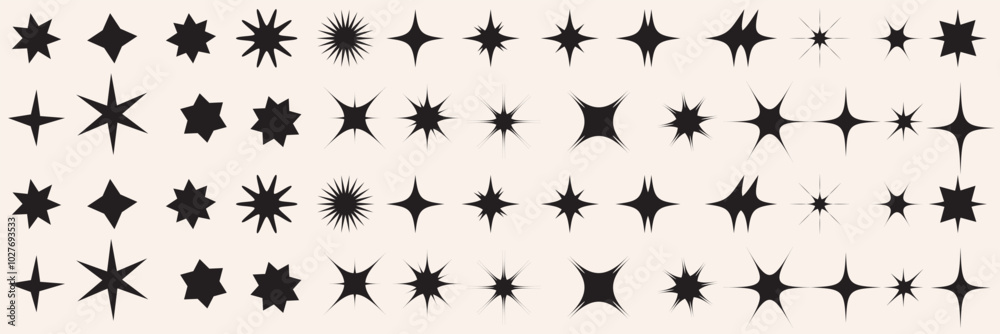 Retro futuristic bright vector icons collection. Set of original star sparkle shapes. Abstract shine effect vector sign. Glowing light effect, twinkle templates stars and bursts, shiny flash Retro futuristic bright vector icons collection. Set of original star sparkle shapes. Abstract shine effect vector sign. Glowing light effect, twinkle templates stars and bursts, shiny flash