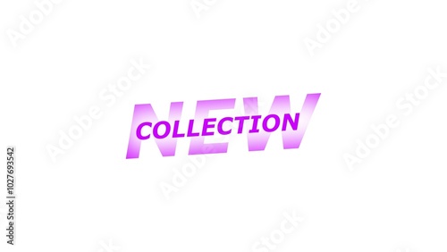 new collection magenta red color 4k illustration. new collection icon black background 4k illustration. 