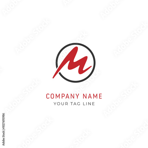 Flat design m letter logo template collection